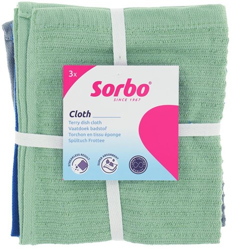 Sorbo chiffons vaisselle éponge lot de 3 - torchons cuisine absorbants