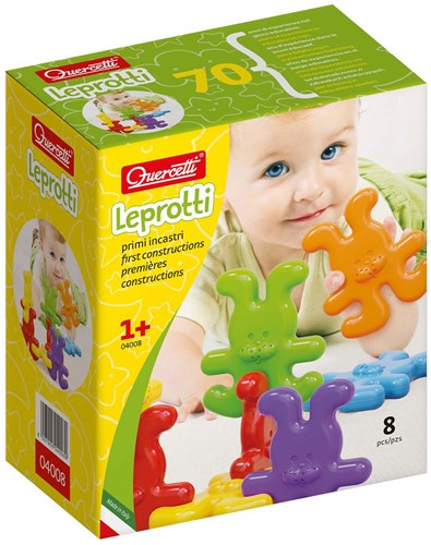 Quercetti Bauspielzeug Hasen bunt Kunststoff 8-teilig Kleinkinder-2