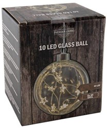 Svenska Living Glas Weihnachtskugel Beleuchtung 10cm Stern LED Dekoration