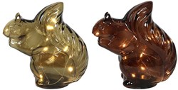 Svenska Living Glas Eichhörnchen LED Dekoration 16cm braun Stimmungslicht