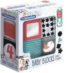 Clementoni Baby Bausteine - weiche Plüsch Schwarz-Weiß Würfel für Babys