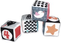 Clementoni blocs bébé - cubes en peluche noir-blanc pour bébés-2