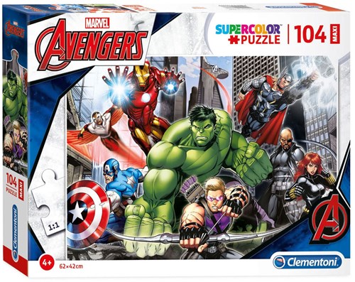 Clementoni Puzzle - Avengers - 104 Teile - Maxi Kinderpuzzle