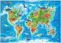 Clementoni puzzle carte des dinosaures - 180 pièces - jouet éducatif-2