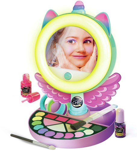Clementoni Crazy Chic - Make-up Spiegel für Kinder mit Licht und Aufbewahrung-2