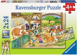 Puzzel 2x24 stukjes Vrolijk boerderijleven