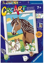 Ravensburger kit peinture par numéros - cheval et chaton créatif