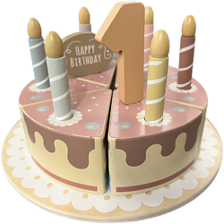 Atan gâteau d'anniversaire en bois jouet - jeu de rôle et créativité