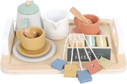 Atan service à thé en bois jouet - service à thé en bois durable pour enfants