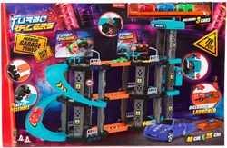 Toi-Toys Parkhaus Spielzeug mit Aufzug und Autos - Turbo Racers