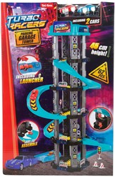 Toi-Toys Parkhaus Spielzeugturm Turbo Racers mit Spiralbahn
