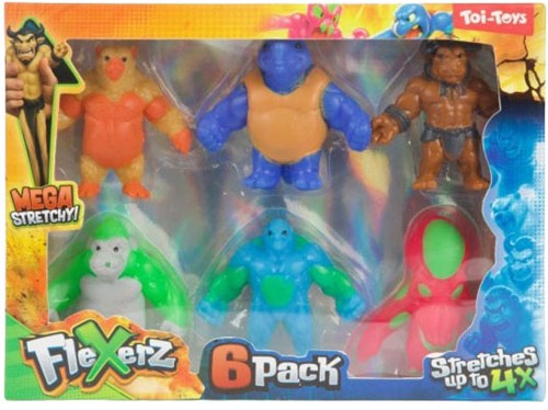 Toi-Toys Anti-Stressfiguren Flexerz 6cm 6er-Set Fidget Spielzeug