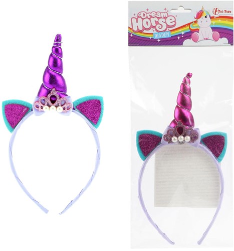 Einhorndiadem lila Haaraccessoire für Kinder Fantasie-3