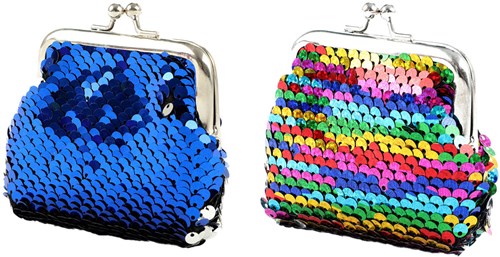 Toi-Toys porte-monnaie rétro paillettes enfant 9x9 cm accessoire brillant-2