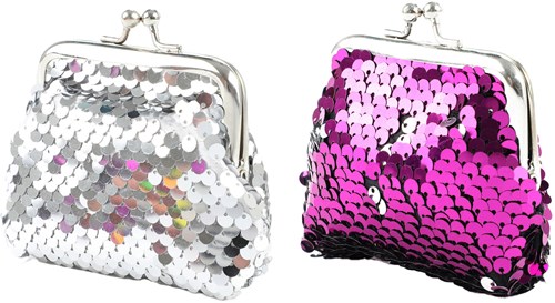 Toi-Toys porte-monnaie rétro paillettes enfant 9x9 cm accessoire brillant-3