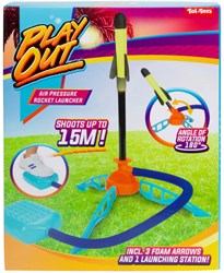 Toi-Toys Rakete Spielzeug Play Out Luftdruck Rakete mit 3 Raketen