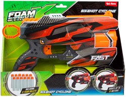 Toi-Toys Schaumstoff Pistole Six-Shot Cyclone mit 12 Pfeilen Spielzeug