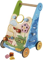 Johntoy Holz Lauflernwagen mit Aktivitäten für Kleinkinder und Babys