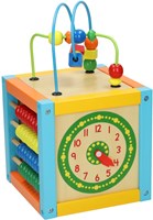 Johntoy Holz Aktivitätswürfel Spielzeug 5 in 1 mit Spirale-2