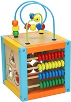 Johntoy Holz Aktivitätswürfel Spielzeug 5 in 1 mit Spirale-3