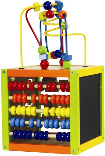 Johntoy Holz-Aktivitätswürfel 5 in 1 groß pädagogisches Spielzeug