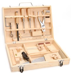 Boîte à outils en bois jouet 16 pièces pour enfants technique
