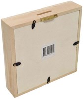 Hobbygroep Spardose Plexiglas Holz Geldbox Natur Weiß 17 cm-3