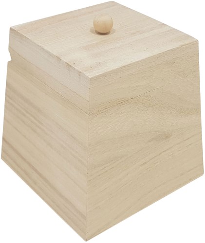 Playwood Holz Spielzeugkiste quadratisch mit Klappdeckel 10x10x10 cm