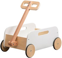 Playwood Holz Ziehwagen Spielzeugwagen für Kinder - weiß - Lauflernwagen