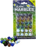 Johntoy Murmeln Spielzeug 24 Stück 16mm bunt Glas-3