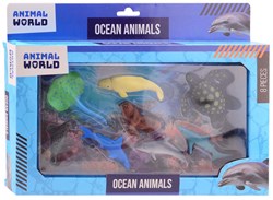 Johntoy Meerestiere Spielset - Animal World - 8-teiliges Spielzeug