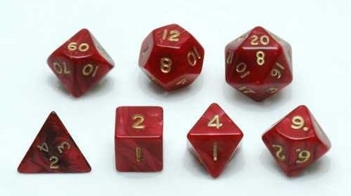 HOT Games Dobbelstenen Set Rood marmer/parelmoer