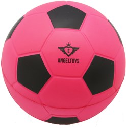 Angel Toys ballon de football mousse souple rose noir 12,5 cm