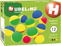 Hubelino billes set - billes colorées pour circuit de billes - 12 pièces