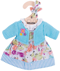 Bigjigs Puppenkleid & Strickjacke Floral - S