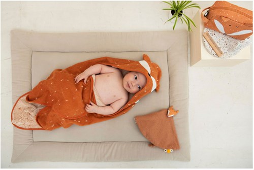 Trixie cape de bain bébé 75x75cm Mr. Fox coton bio-2
