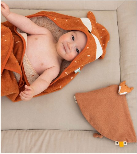 Trixie cape de bain bébé 75x75cm Mr. Fox coton bio-3