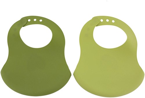 Trixie Silikon-Lätzchen 2er-Pack - Lätzchen mit Auffangtasche - Mr. Dino - grün-3