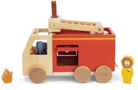 Trixie camion de pompier en bois - jouet durable FSC avec échelle-3
