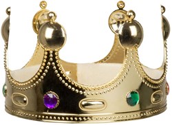 Boland - Kinder Krone König - Goldene Krone mit Edelsteinen - Verkleidungszubehör