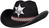 Boland - Chapeau enfant shérif noir chapeau cowboy déguisement