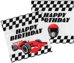 Boland - Serviettes Racing - Fête Voiture de Course - Lot de 20 serviettes papier