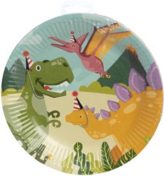 Boland assiettes en papier dino party - dinosaure - vaisselle de fête - 10 pièces