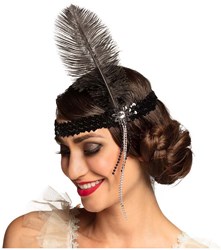 Boland bandeau flapper noir - accessoire déguisement années 20 femme