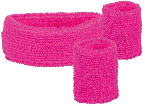 Boland Schweißbänder neon pink - Sport und Kostüm Accessoire Erwachsene