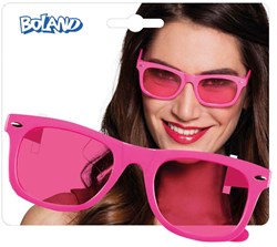 Boland Partybrille Neon Pink Retro Brille für Erwachsene