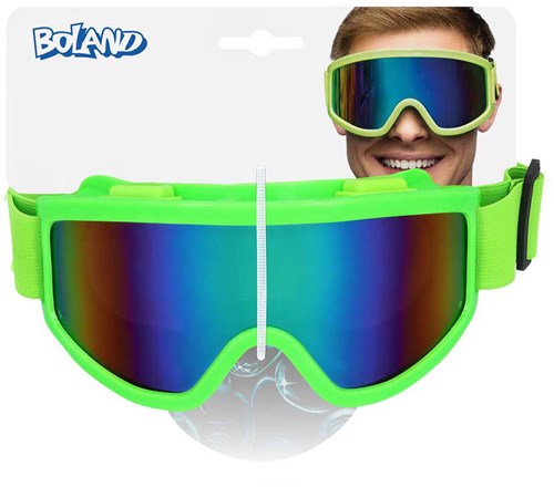 Boland Skibrille Party Neon Grün - Karneval Retro Disco Festival