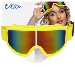 Boland Skibrille Party Neon Gelb - Retro Festival Karneval Accessoire