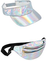 Boland Accessoire-Set Festival silber holografisch Party Outfit