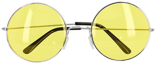 Boland Partybrille Hippie XL gelb - Festival Accessoire Retro
